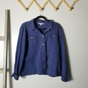 JM COLLECTION LIGHTWEIGHT PURPLISH BLUE JACKET SIZE 14 (SEE FULL DESCRIPTION)